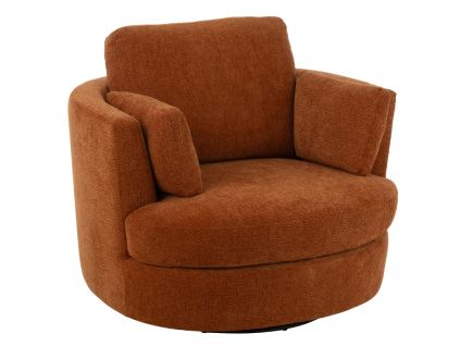 Oranžové čalouněné otočné křeslo J-line Swirl