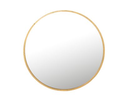 Zlaté kovové závěsné zrcadlo J-line Moga 50 cm