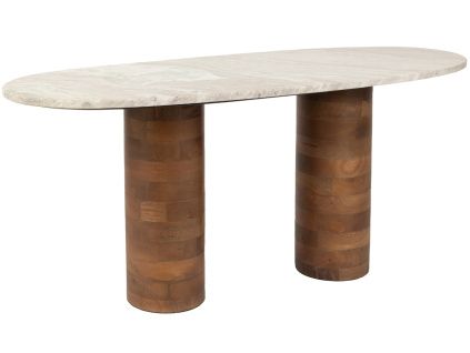 Béžový mramorový konferenční stolek WLL KOUK 100 x 40 cm