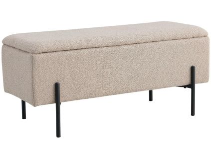 Béžová bouclé lavice Wilfred 95 cm