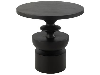 Černý dřevěný odkládací stolek J-line Gooa 48 cm