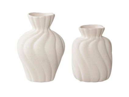 Set dvou bílých keramických váz Kasa 12/15 cm