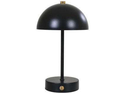 Černá kovová nabíjecí stolní LED lampa Halle