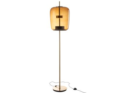 Hnědá skleněná stojací LED lampa J-line Gally 168 cm