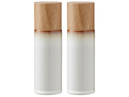 Set dvou bílých kameninových mlýnků na sůl a pepř Zesty 17 cm