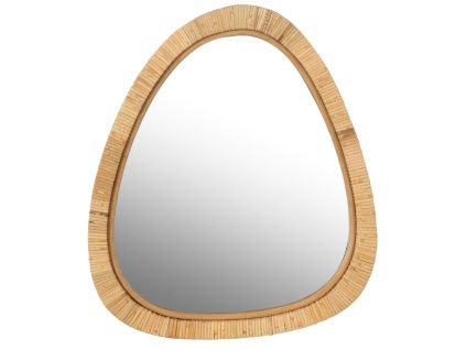 Ratanové závěsné zrcadlo J-line Urobi 54 x 46,5 cm
