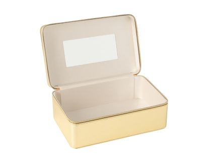 Zlatá koženková šperkovnice J-line Jewly 30 x 19 cm