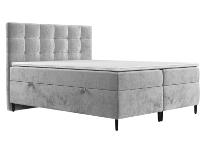 Světle šedá čalouněná postel URBANEO 180 x 200 cm, boxspring