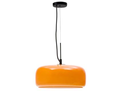 Oranžové skleněné závěsné LED světlo Kave Home Reig 38 cm