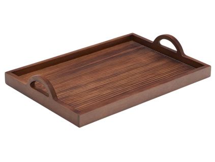 Hnědý dřevěný podnos Kave Home Rommu 50,8 x 35,6 cm