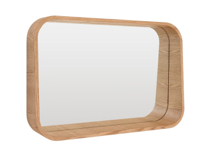 Nástěnné zrcadlo Kave Home Salaya 60 x 90 cm s dřevěným dekorem
