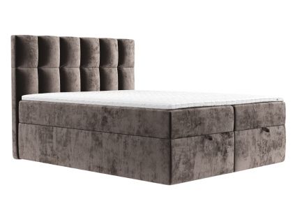 Hnědá čalouněná postel ESSENCE 160 x 200 cm, boxspring