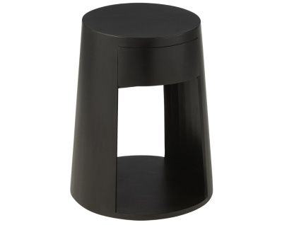 Černý dřevěný odkládací stolek J-line Colis 40 cm