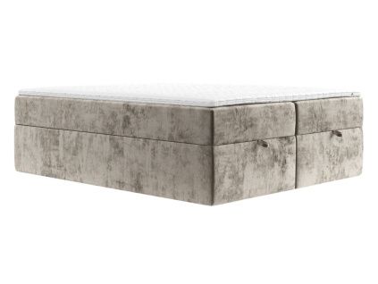 Béžová čalouněná postel boxspring FREJA 180 x 200 cm