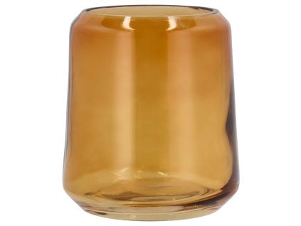 Žlutý skleněný stojan na zubní kartáčky Vintage