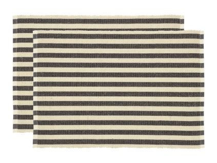 Set dvou šedých prostírání Stripe 48 x 33 cm