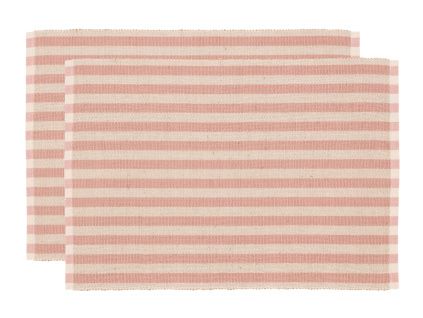 Set dvou růžových prostírání Stripe 48 x 33 cm