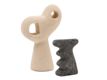 Set dvou kamenných sošek Kave Home Arif 12/15 cm