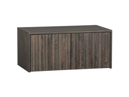 Hnědá dřevěná lavice s úložným prostorem Gravia 88 x 50 cm