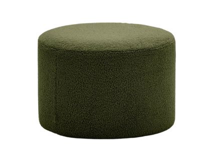 Zelený bouclé taburet Kave Home Kaeli 60 cm