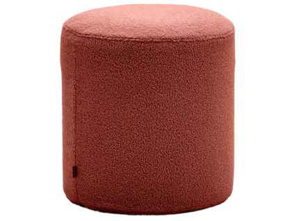 Terakotově červený bouclé taburet Kave Home Kaeli 43 cm