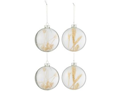 Set čtyř skleněných vánočních ozdob J-line Flea 10 cm