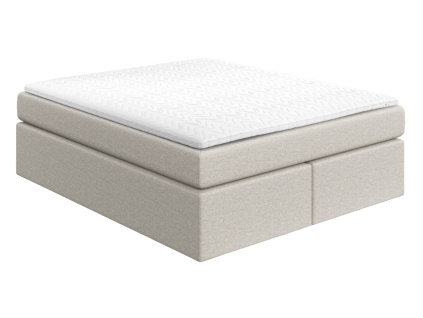 Světle béžová čalouněná postel boxspring CHESTNUT 160 x 200 cm