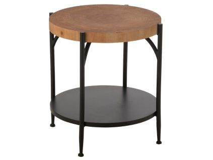 Hnědo-černý odkládací stolek J-line Dopp 45 cm