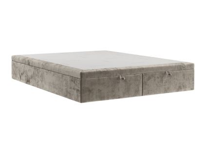 Béžová čalouněná dvoulůžková postel HICKORY 160 x 200 cm s úložným prostorem