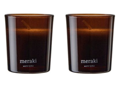 Set dvou sójových vonných svíček Meraki Warm Tonka