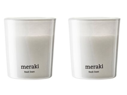 Set dvou sójových vonných svíček Meraki Fresh Linen