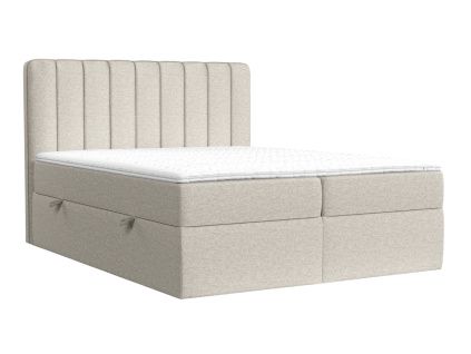 Světle béžová čalouněná postel boxspring SKYFALL 180 x 200 cm