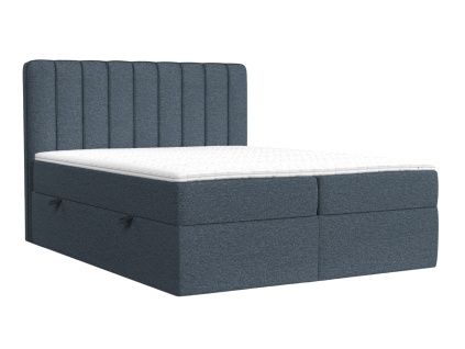 Modrá čalouněná postel boxspring SKYFALL 180 x 200 cm