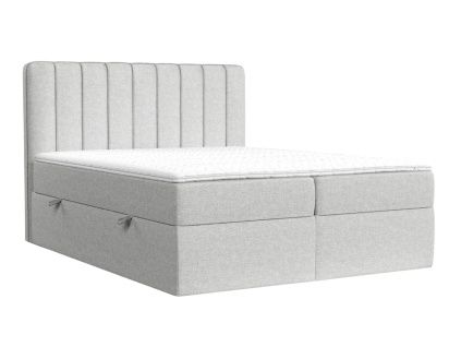Šedobéžová čalouněná postel boxspring SKYFALL 180 x 200 cm