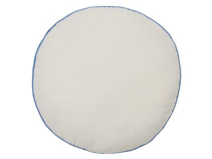 Bílo-modrý bavlněný polštář Kave Home Saya 40 cm