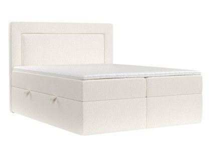 Světle béžová čalouněná postel boxspring IMAGINE 200 x 200 cm