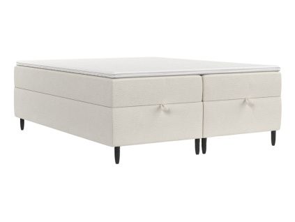 Bílá čalouněná postel boxspring KANAI 200 x 200 cm