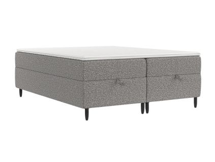 Šedá čalouněná postel boxspring KANAI 180 x 200 cm