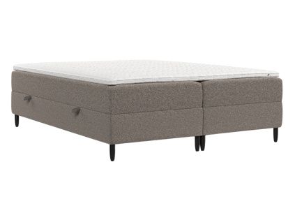 Hnědá čalouněná postel boxspring MALTE 180 x 200 cm