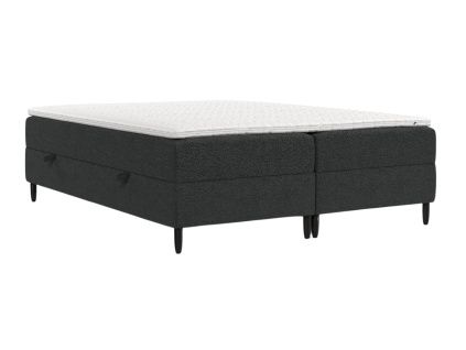 Antracitově šedá čalouněná postel boxspring MALTE 180 x 200 cm