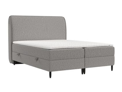 Šedá čalouněná postel boxspring MELBA 180 x 200 cm