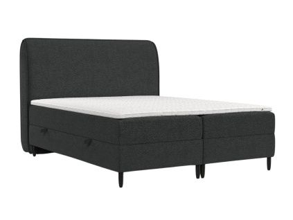 Antracitově šedá čalouněná postel boxspring MELBA 160 x 200 cm