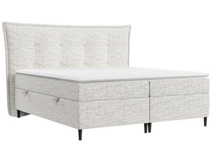 Světle béžová čalouněná postel boxspring SINAI 160 x 200 cm