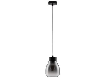 Kouřově šedé skleněné závěsné světlo Nova Luce Blacu 15 cm