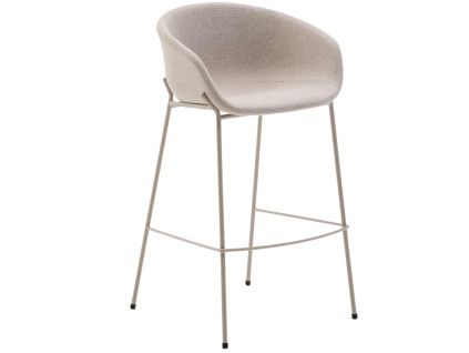 Béžová čalouněná barová židle Kave Home Yvette 75 cm