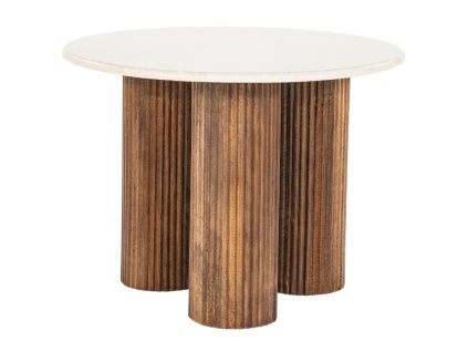 Béžový mramorový odkládací stolek Xavi 60 cm