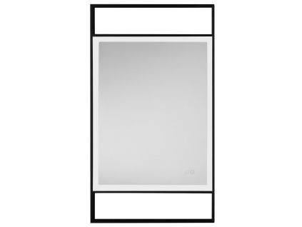 Černé závěsné zrcadlo s LED osvětlením Nova Luce Doul 106 x 60 cm
