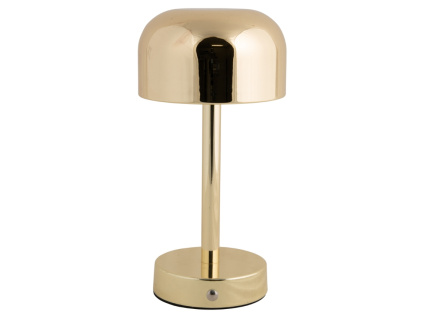 Zlatá kovová nabíjecí stolní LED lampa Jem