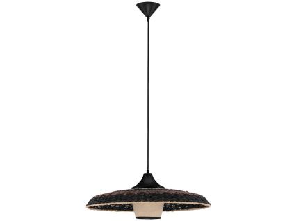 Černo-hnědé ratanové závěsné světlo Nova Luce Capa 61 cm
