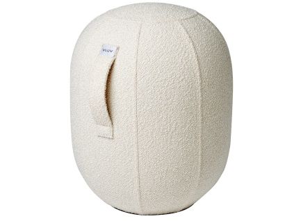 Bílá bouclé balanční stolička VLUV KAPSUL DIVA 48 cm